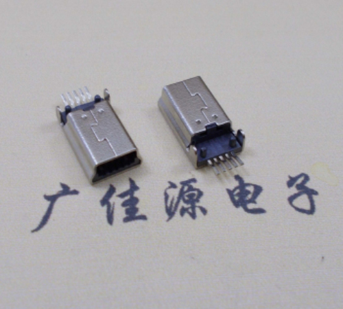 四川MINI USB公头 5pin端子贴板带柱 10.7mm体长