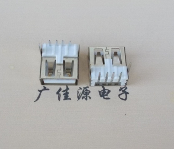 四川 USB2.0 AF 90度 直插脚 无后盖 平口铜壳