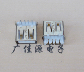 四川USB母座接口 AF90度沉板1.9引脚4P插件白胶芯直边