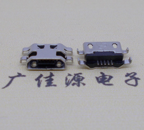 四川micro usb5p连接器 反向沉板1.6mm四脚插平口