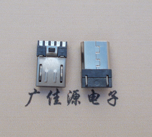 四川Micro USB 公头焊线短体10.5mm胶芯3.0前五后五