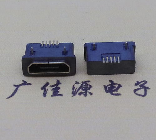 四川MICRO USB5p防水接口 90度卧式 两脚插板牢固