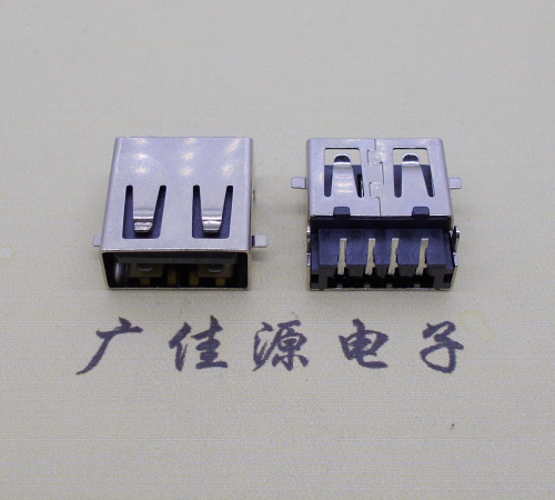 四川usb2.0 AF90°母座沉板1.9mm带弹片前贴后插