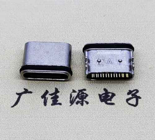 四川防水卧式接口.TYPE-C16P座子.四脚插(带定位柱)铜壳设计